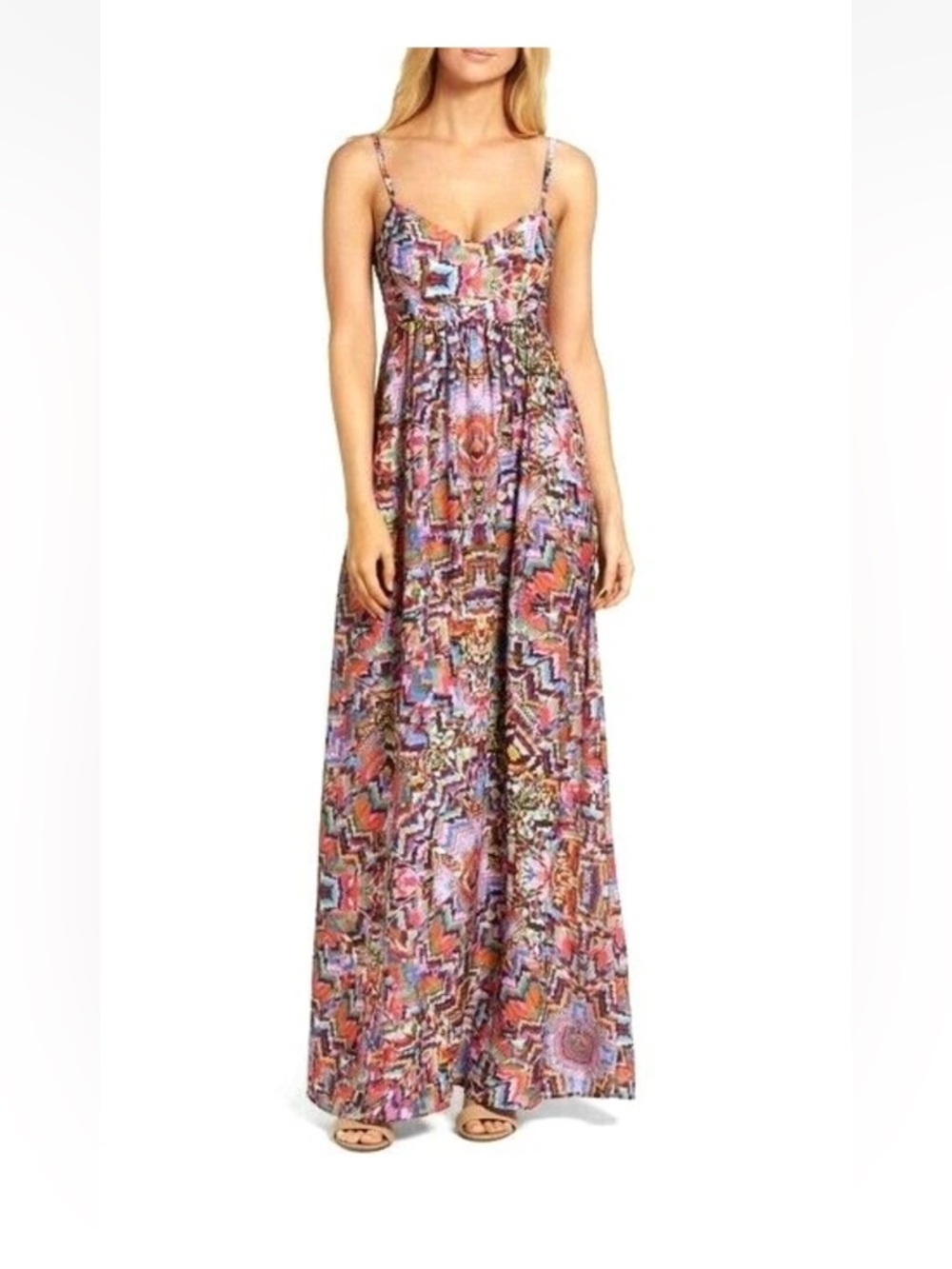 Felicity & Coco Colby Kalidis Printed Maxi Dress Women’s Large